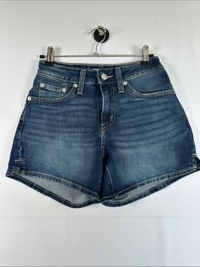 Levi’s A-Line Mid-Rise Stretch Denim Shorts Medium Wash Size 24